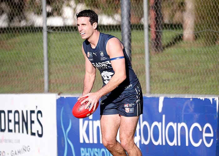 On an elevated stage