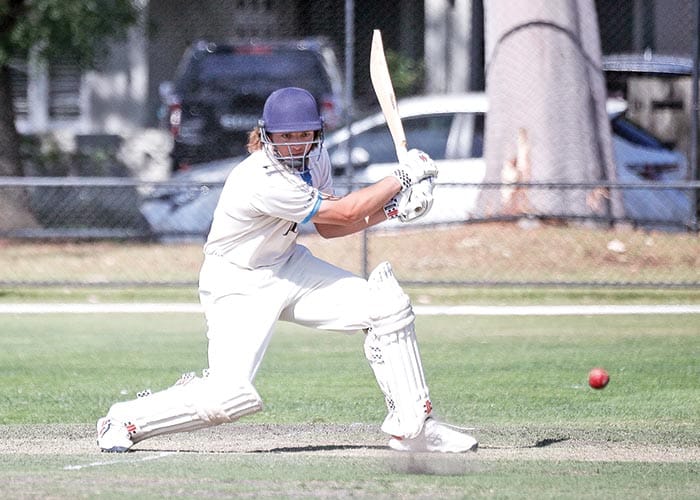 On an elevated stage