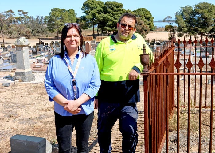 Chain comes down at cemetery