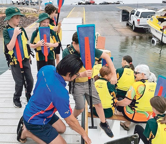 Budding dragon boaters in training at Wallaroo