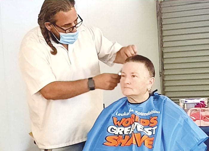 Kathy braves the shave for charity