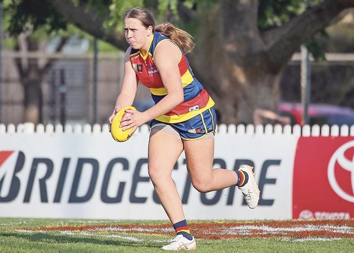 On an elevated stage