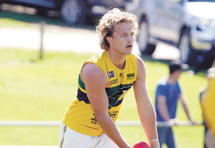 On an elevated stage