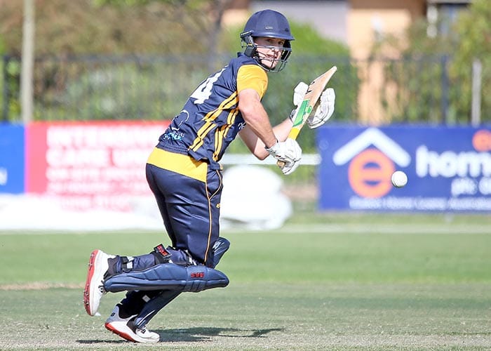 On an elevated stage