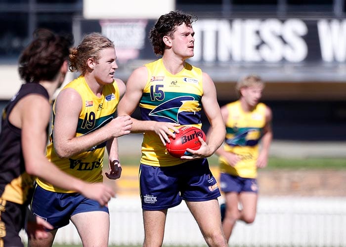 On an elevated stage