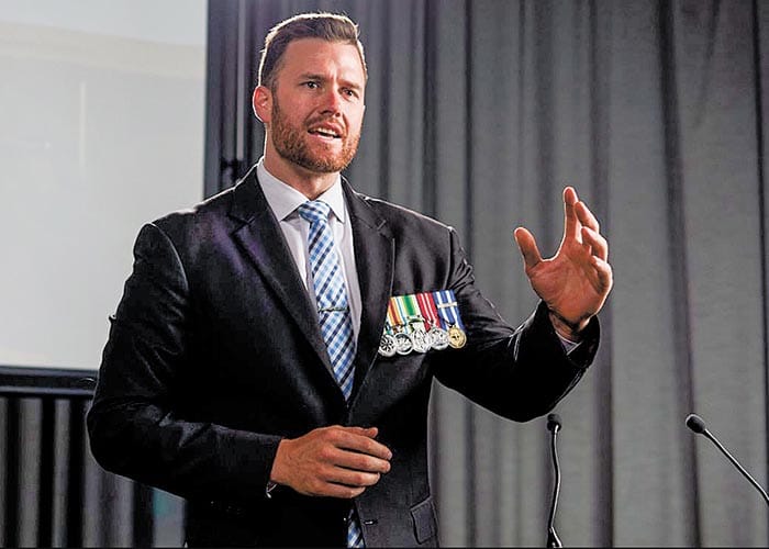 Nathan Bolton speaks at Wallaroo