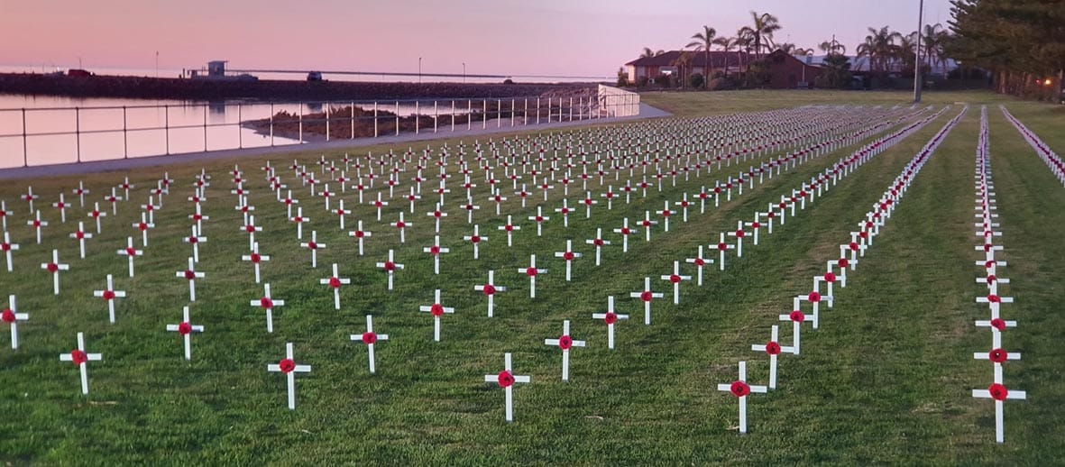 Foreshore blossoms for Anzac tribute