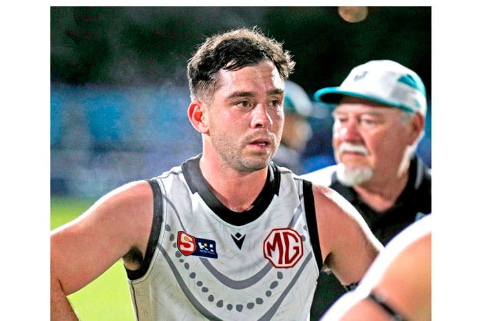 On an elevated stage