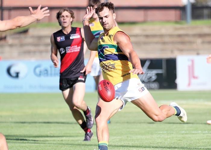 On an elevated stage