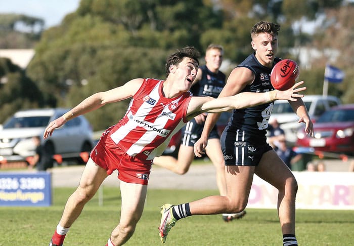 On an elevated stage