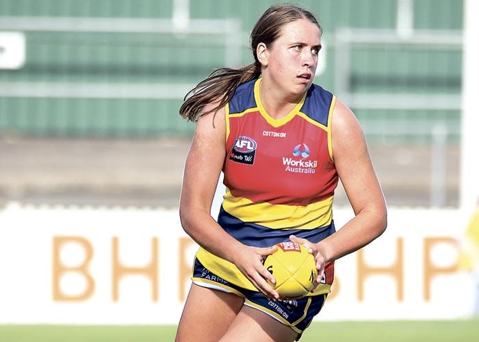 On an elevated stage