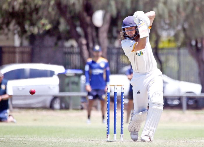On an elevated stage