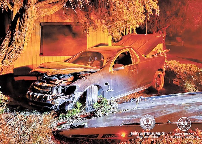 Police News... Local crashes, blows four times legal limit