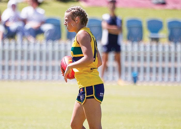 On an elevated stage