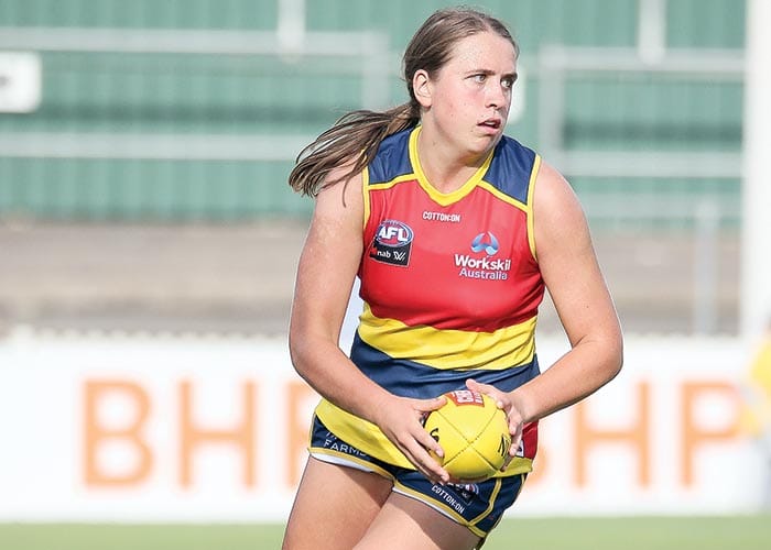 On an elevated stage