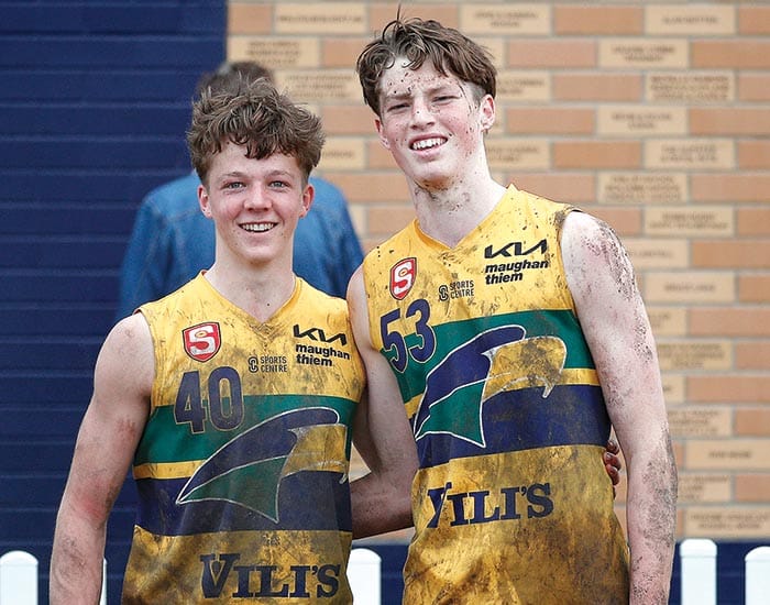 On an elevated stage