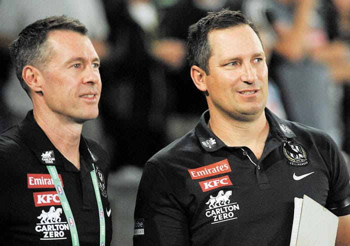 On an elevated stage