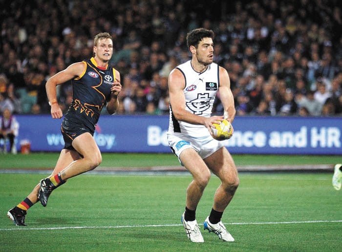 On an elevated stage