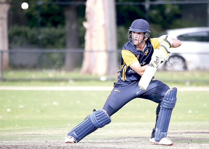 On an elevated stage