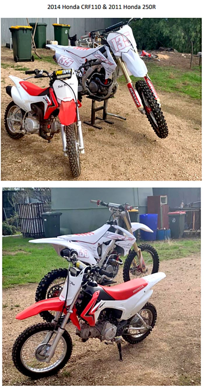 Motorbikes stolen from Maitland