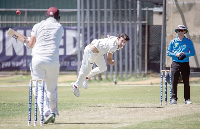 On an elevated stage