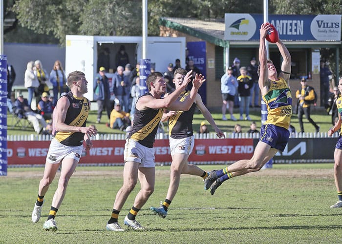 On an elevated stage