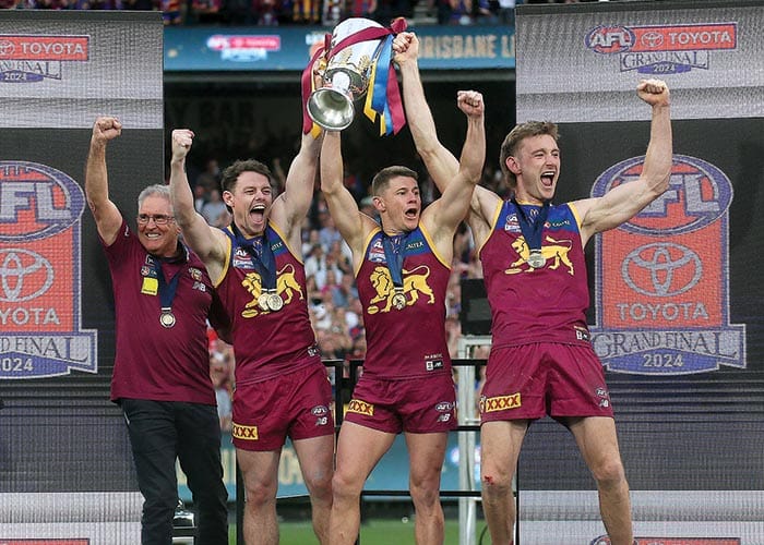 On an elevated stage