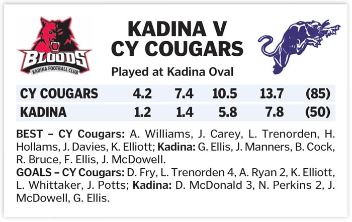 YPFL: Cougars clinch game in first half