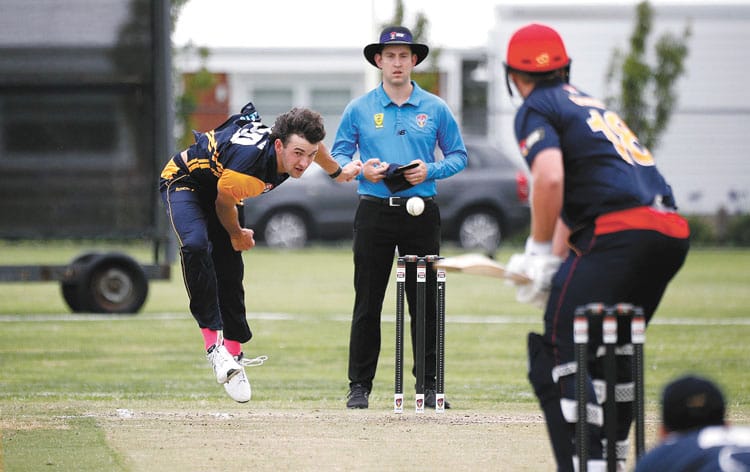 On an elevated stage