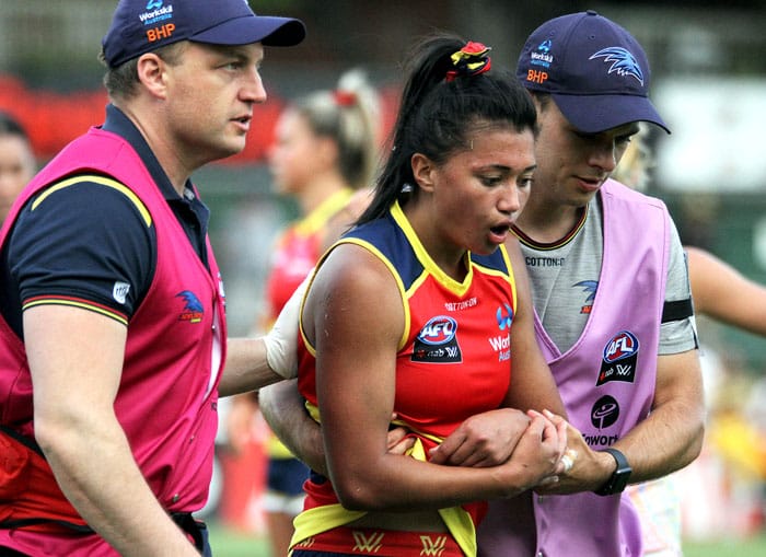 On an elevated stage