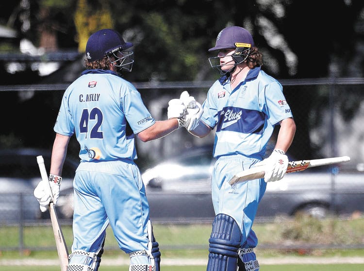 On an elevated stage