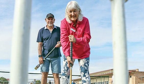 Masters near their start line