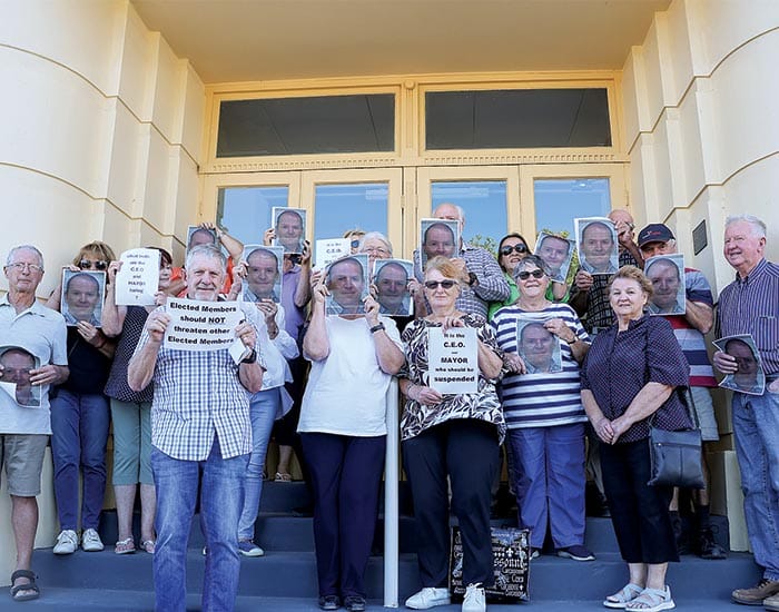 Ratepayers protest councillor suspension