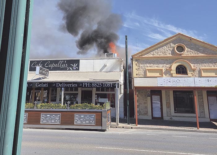 Moonta cafe damaged in fire