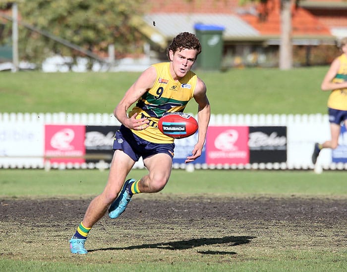 On an elevated stage