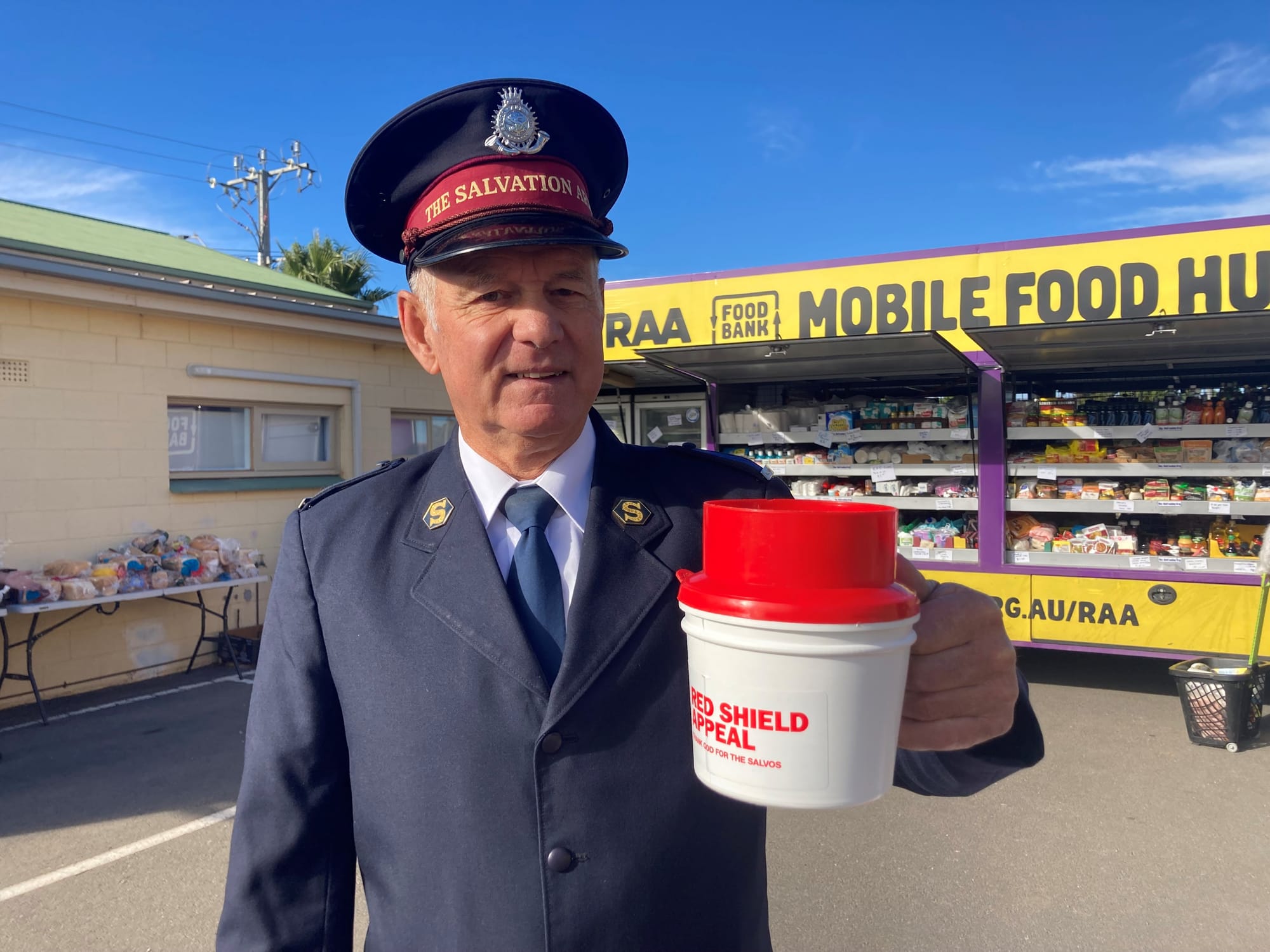 Giving the deal for the Red Shield Appeal