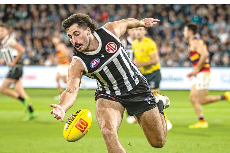 On an elevated stage