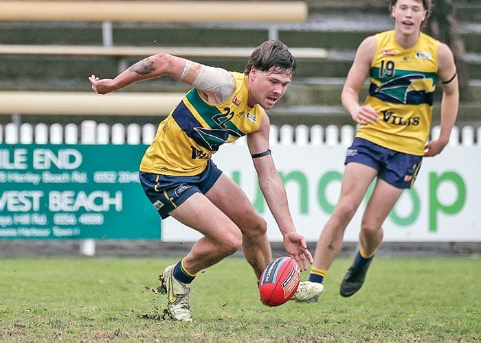 On an elevated stage