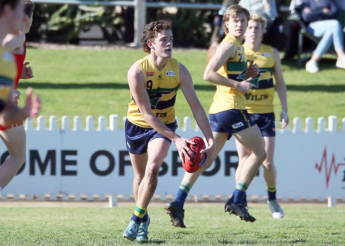 On an elevated stage