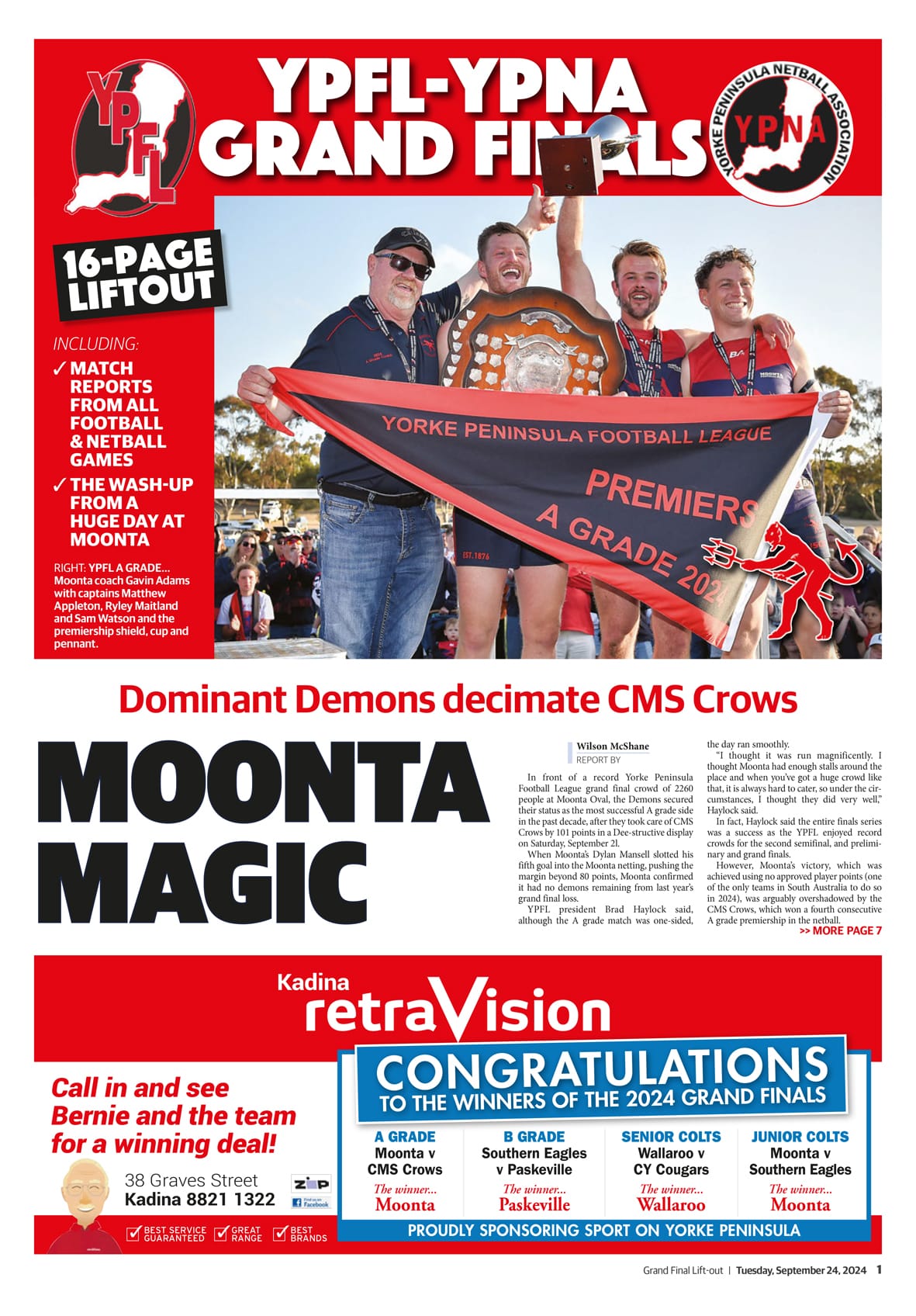 YPFL/YPNA Grand Final lift out 2024