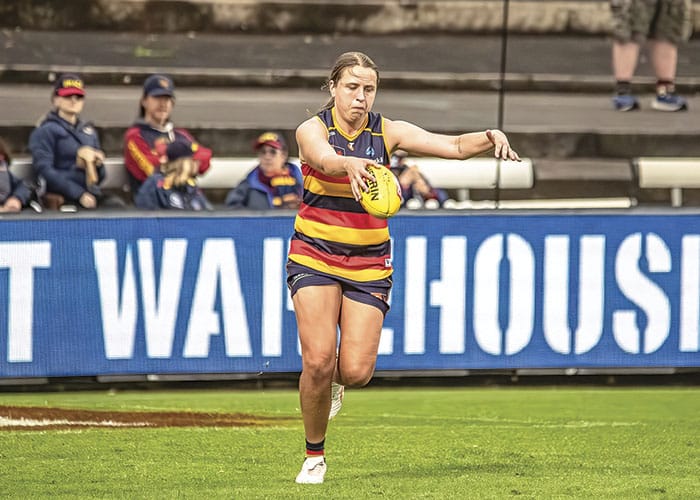 On an elevated stage