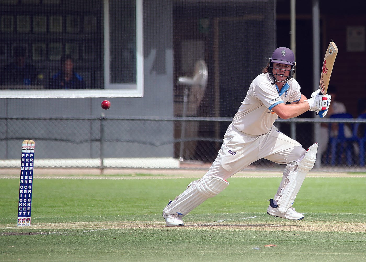 On an elevated stage