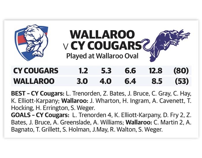 YPFL: Cougars gutsy winners at Wallaroo post image