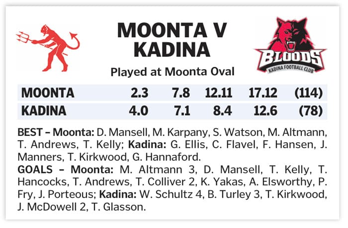 YPFL: Experienced Moonta side takes the points post image
